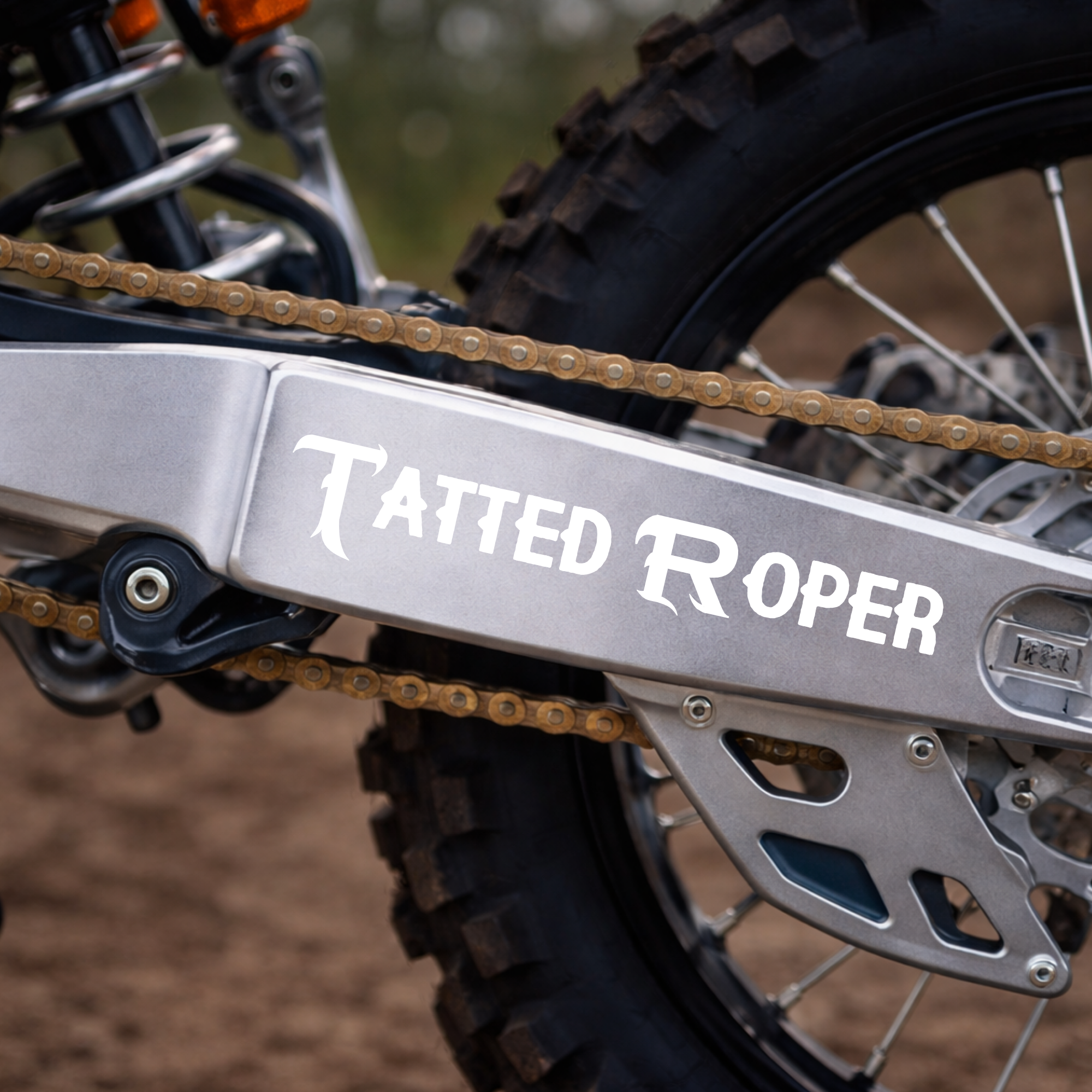 Tatted Roper Dirt Bike Swing Arm Decal