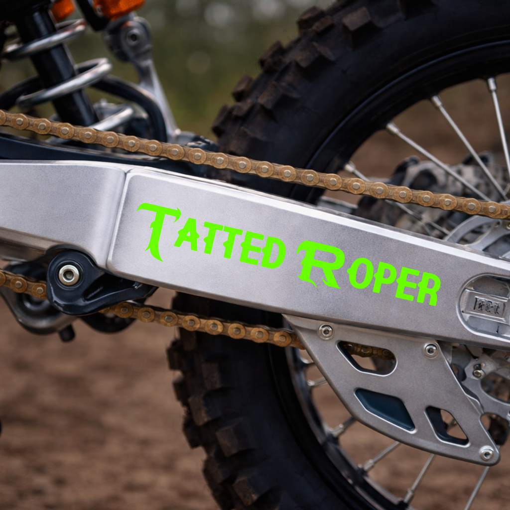 Tatted Roper Dirt Bike Swing Arm Decal