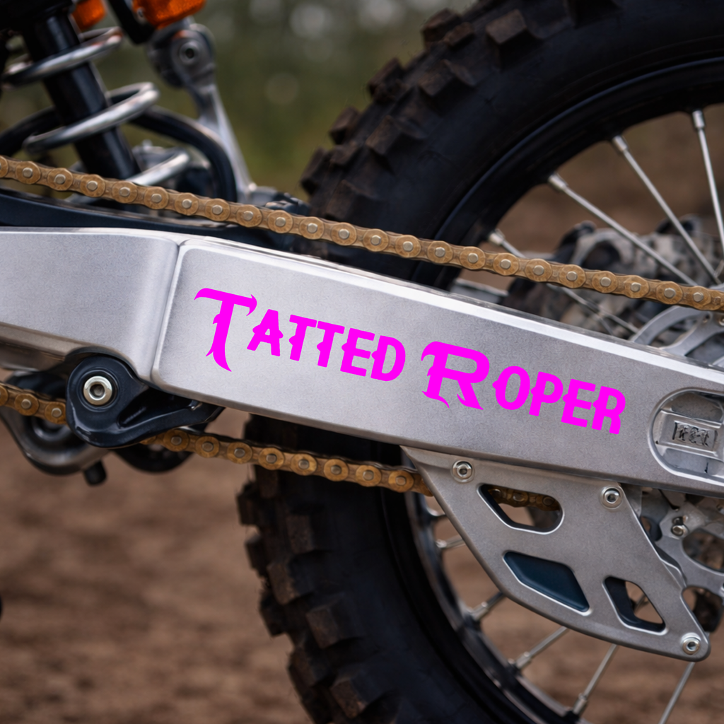 Tatted Roper Dirt Bike Swing Arm Decal
