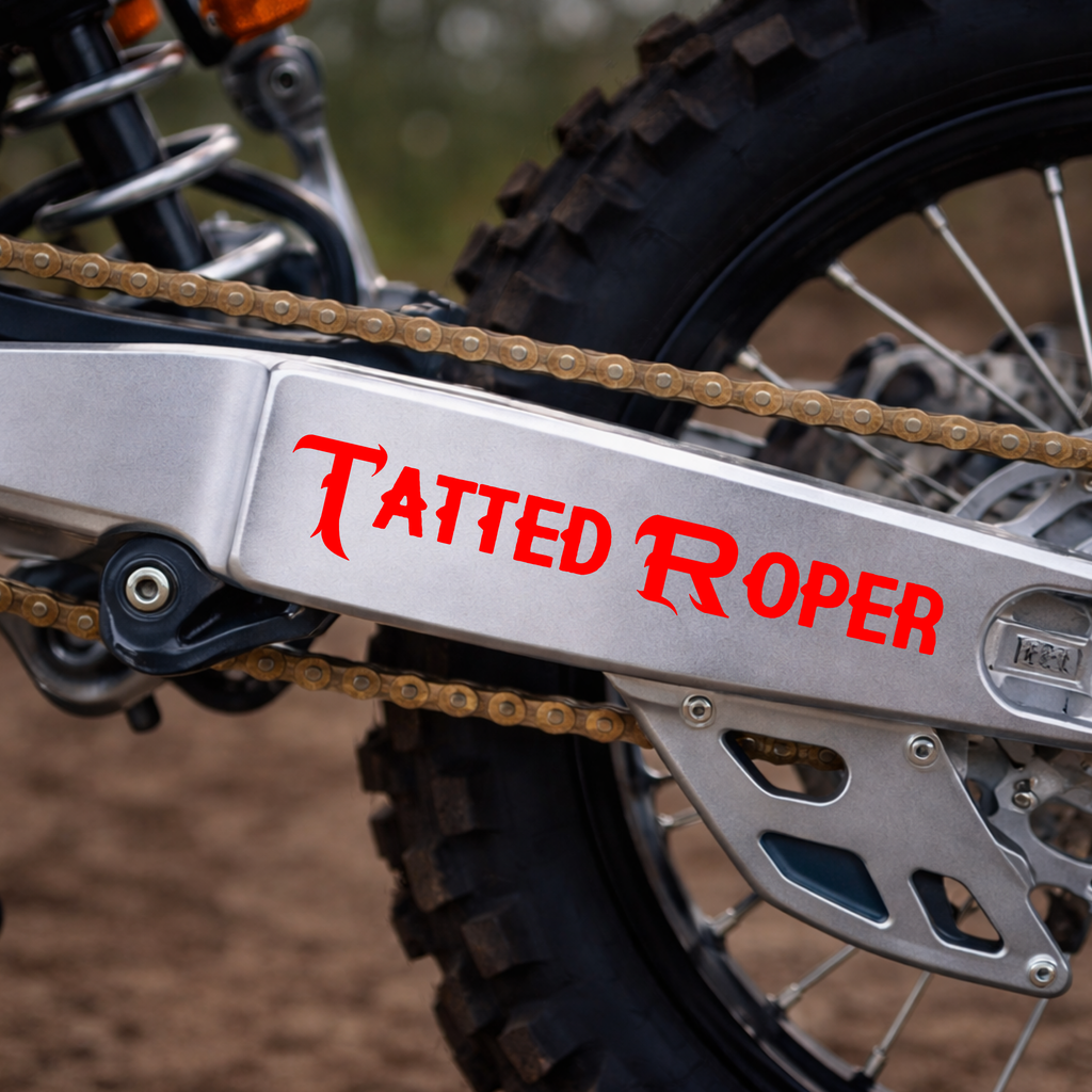 Tatted Roper Dirt Bike Swing Arm Decal