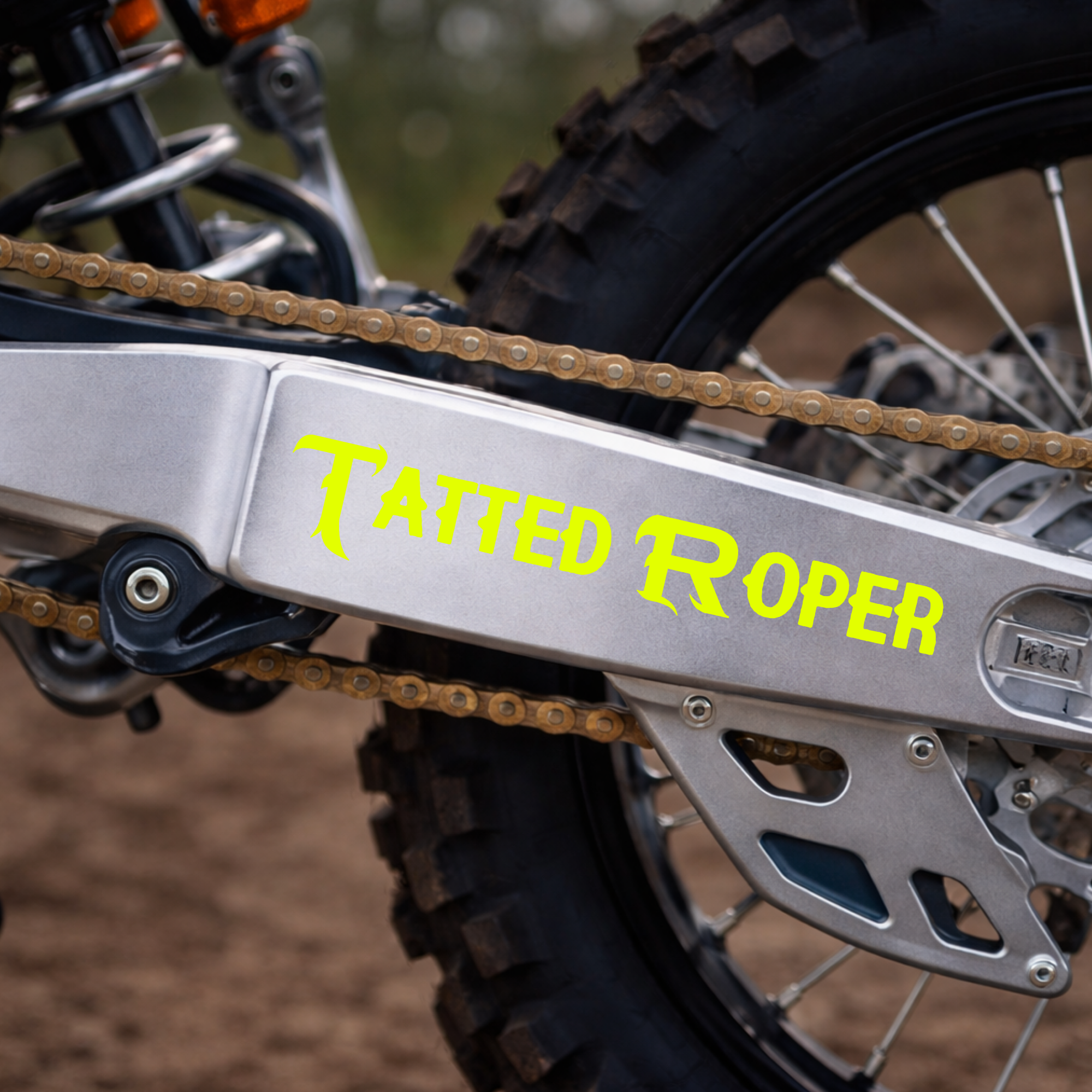 Tatted Roper Dirt Bike Swing Arm Decal